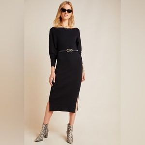Anthropologie Black Midi Dress